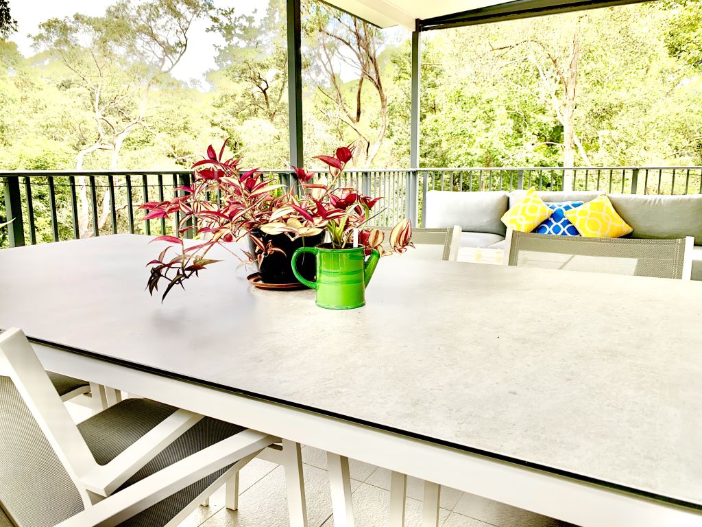 Outdoor Dining Table with Ceramic Top